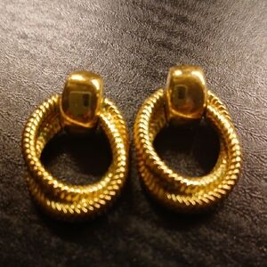 Napier Gold Braided Hoop Earrings